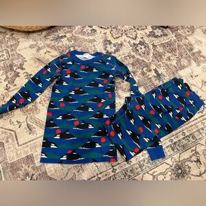 Hanna Andersson "Orcas" long john pajama set size 12 kids
